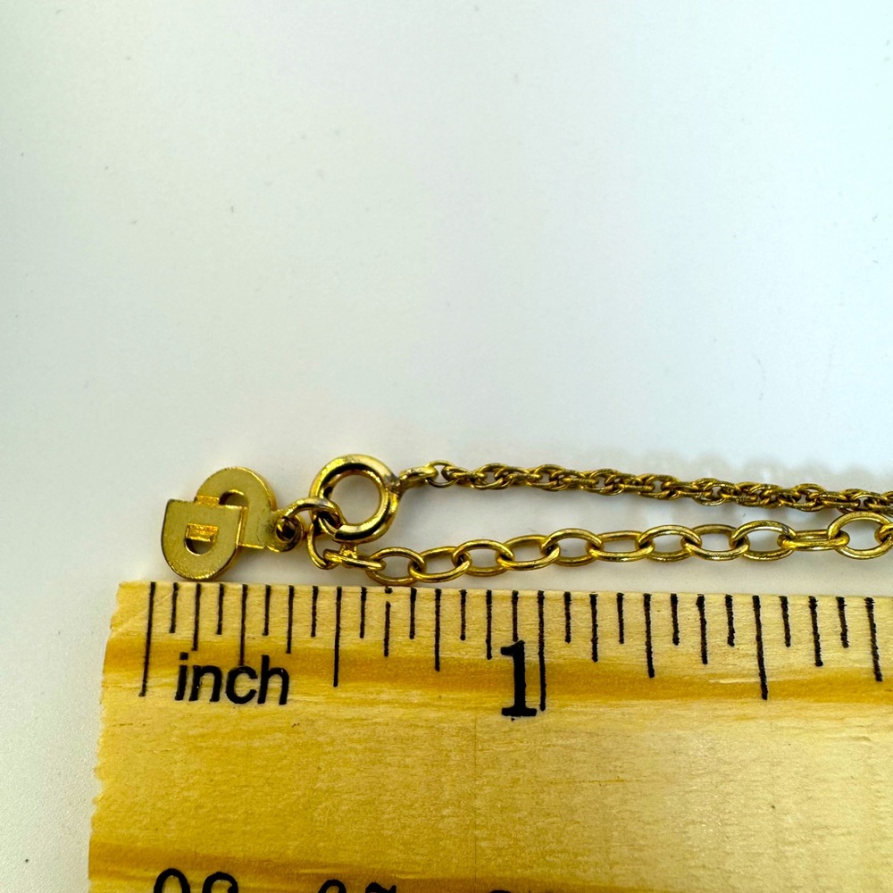 Christian Dior CD Logo Pendant Necklace 1970s–80s Germany Vintage Rope Chain - Picture 5 of 13